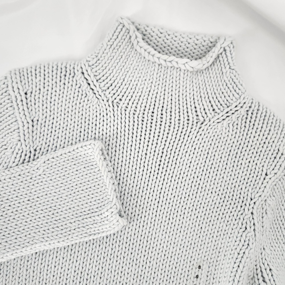 Gap Women Fisherman Rollneck Sweater Size S Light Blue Oarsman Chunky Preppy NWT